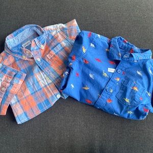 2 button up Long sleeve toddler shirts
